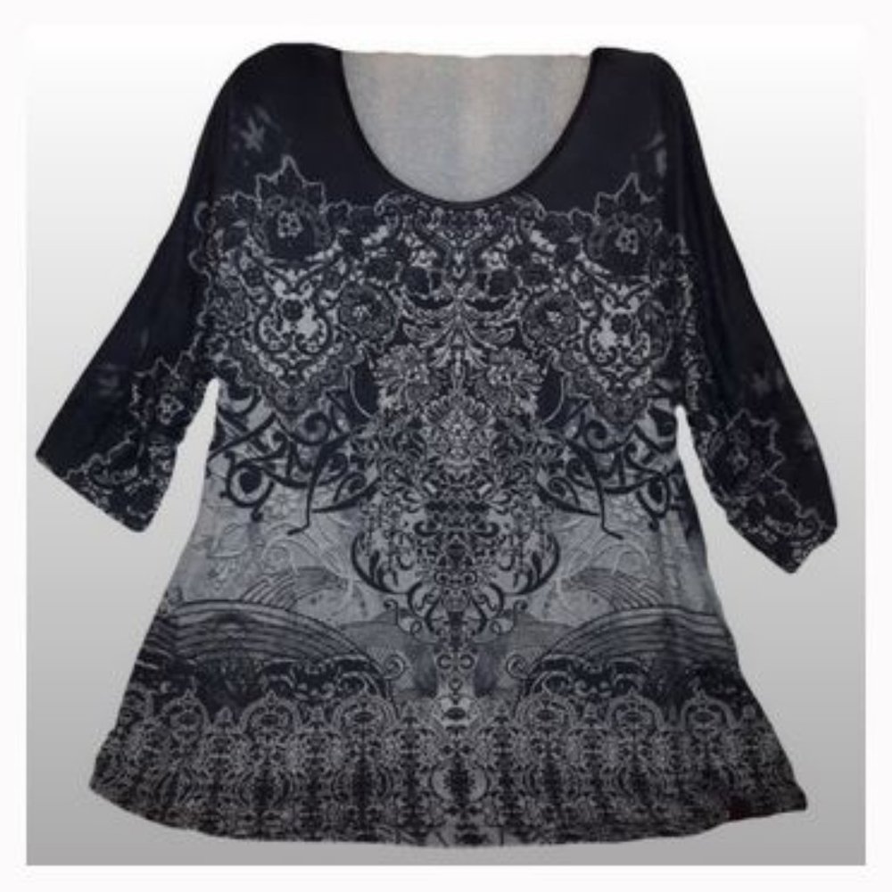 Embellished CATHERINES 4X 5X paisely knit Tunic